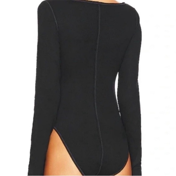 Free People Sloan Seamless Long Sleeve Bodysuit Black Size XS - Picture 2 of 5